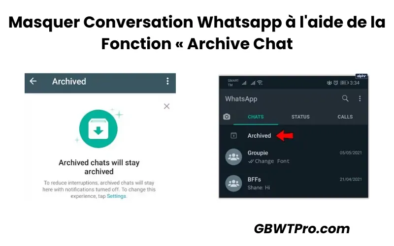 Masquer Conversation Whatsapp à l'aide de la Fonction « Archive Chat